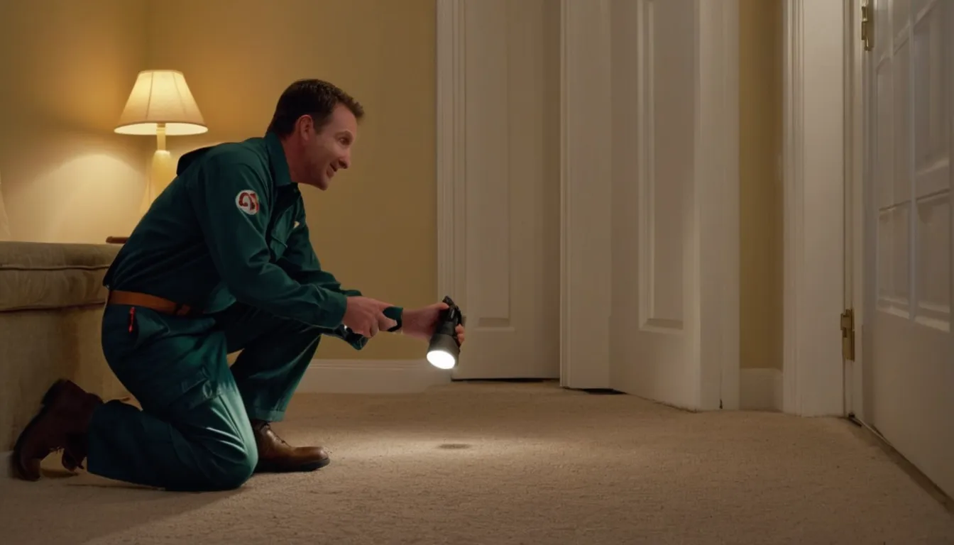 A local provider inspecting a basement wall for pest activity in a Aberdeen home